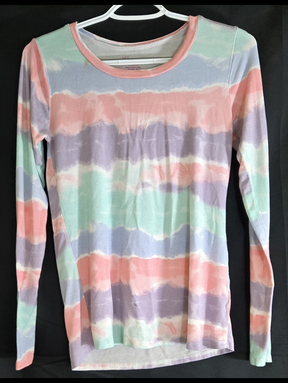 No Boundaries Pastel Stripe Long Sleeve Tee - Pink, Mint, Lavender